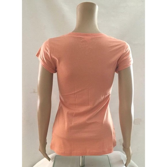 Self Esteem T shirt Junior Peach with Gold Foil Hearts Crew Fitted NOS 2007 - Picture 4 of 6